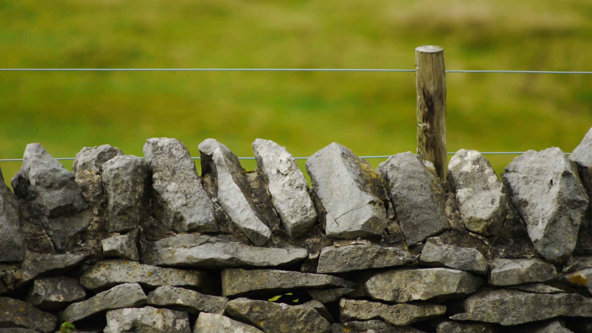 Picture of a dry stone wall and fence.