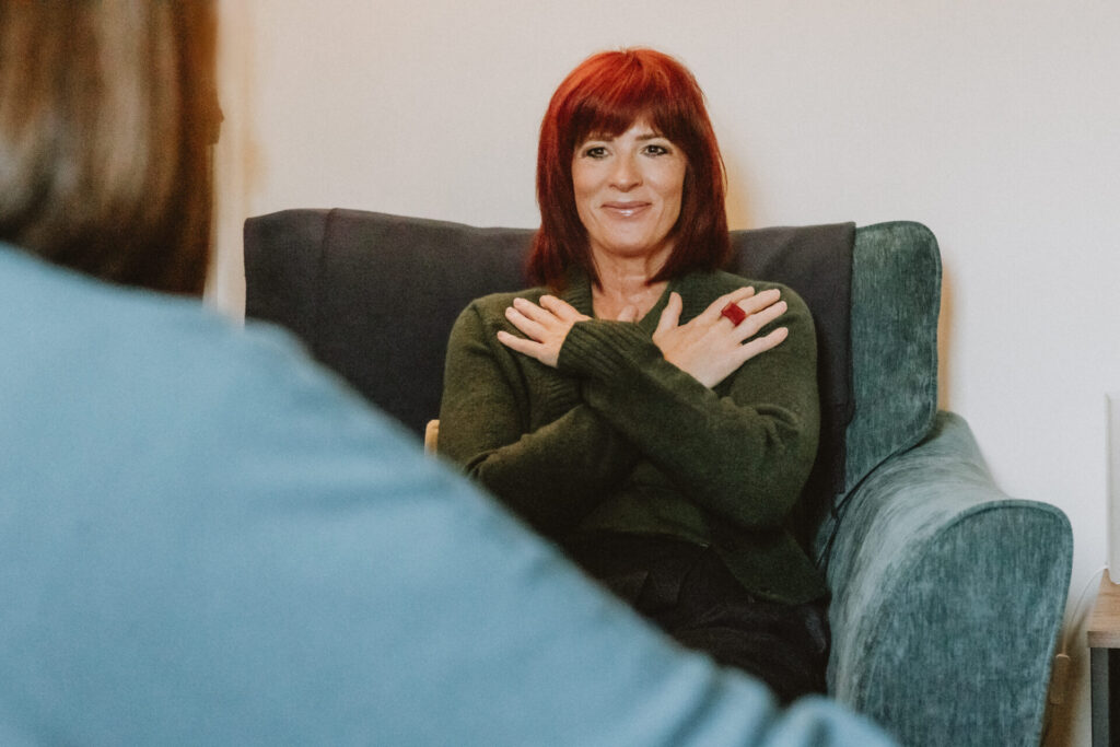 EMDR using butterfly tapping.